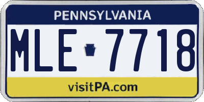 PA license plate MLE7718