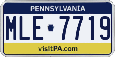 PA license plate MLE7719