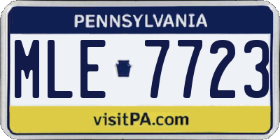 PA license plate MLE7723