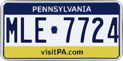 PA license plate MLE7724