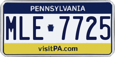 PA license plate MLE7725