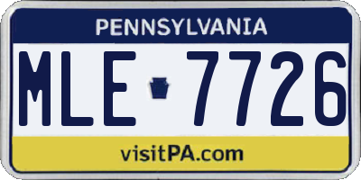 PA license plate MLE7726