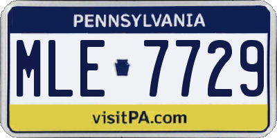 PA license plate MLE7729