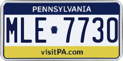 PA license plate MLE7730