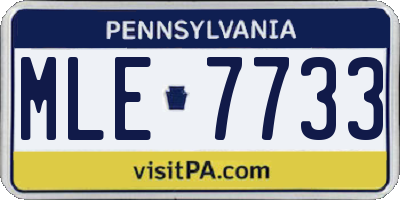 PA license plate MLE7733