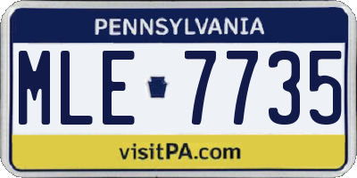 PA license plate MLE7735