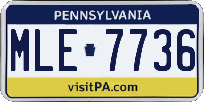 PA license plate MLE7736