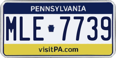 PA license plate MLE7739