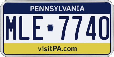 PA license plate MLE7740