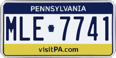 PA license plate MLE7741