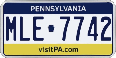 PA license plate MLE7742
