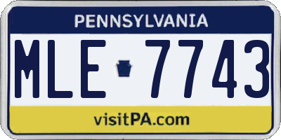 PA license plate MLE7743