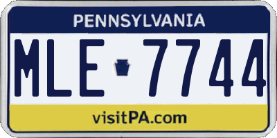 PA license plate MLE7744