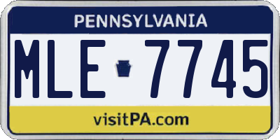 PA license plate MLE7745