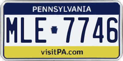 PA license plate MLE7746