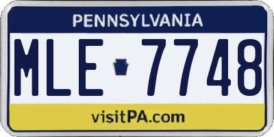 PA license plate MLE7748