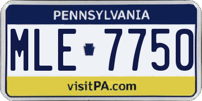 PA license plate MLE7750