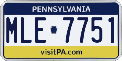 PA license plate MLE7751