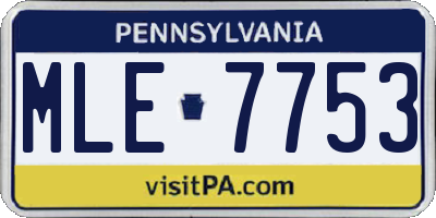 PA license plate MLE7753