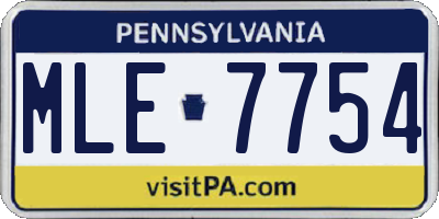 PA license plate MLE7754
