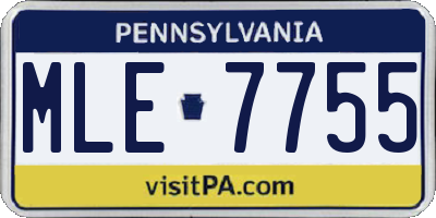 PA license plate MLE7755