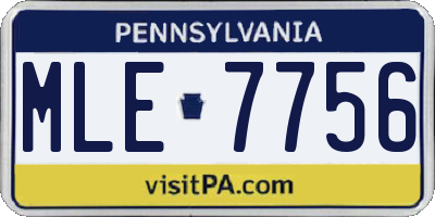 PA license plate MLE7756