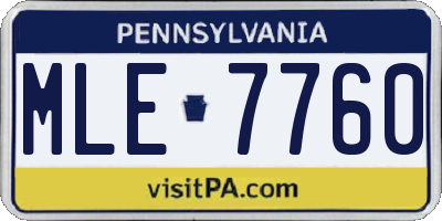 PA license plate MLE7760