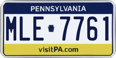 PA license plate MLE7761