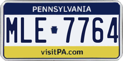 PA license plate MLE7764