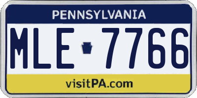 PA license plate MLE7766