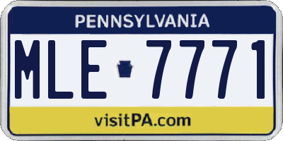 PA license plate MLE7771