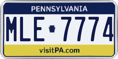 PA license plate MLE7774