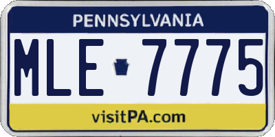 PA license plate MLE7775
