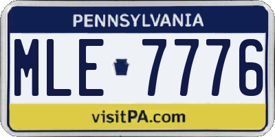 PA license plate MLE7776