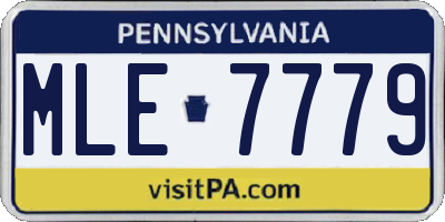 PA license plate MLE7779