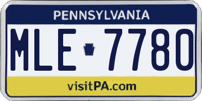 PA license plate MLE7780