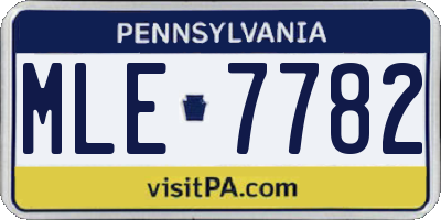 PA license plate MLE7782