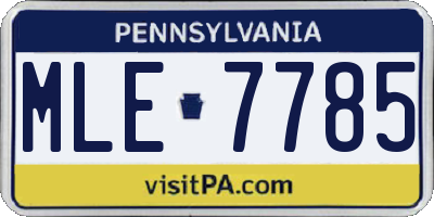 PA license plate MLE7785