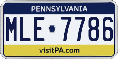 PA license plate MLE7786