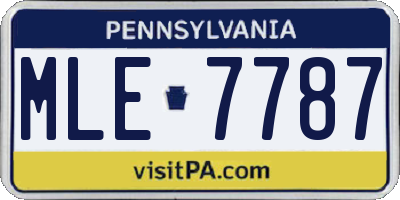 PA license plate MLE7787