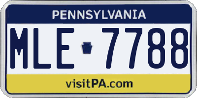 PA license plate MLE7788