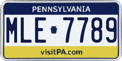 PA license plate MLE7789