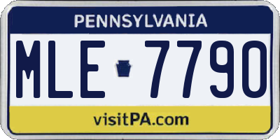 PA license plate MLE7790