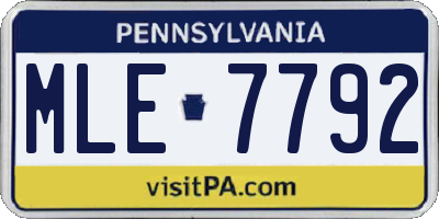 PA license plate MLE7792