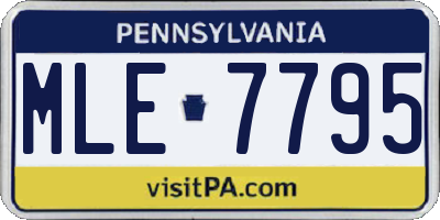 PA license plate MLE7795