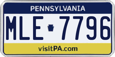 PA license plate MLE7796