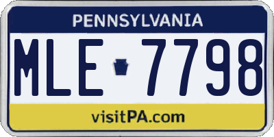 PA license plate MLE7798
