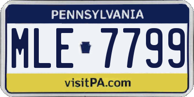 PA license plate MLE7799