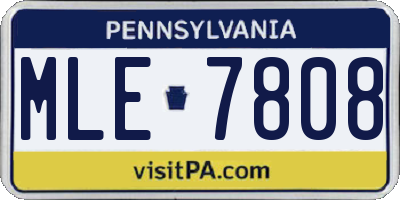 PA license plate MLE7808