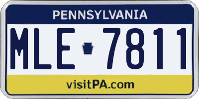 PA license plate MLE7811